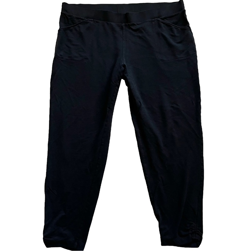 PURE JILL PULL ON SOFT PANTS W/ LEG HEM RUCHING DETAIL SIZE XL MINIMALIST COMFY - Picture 1 of 9